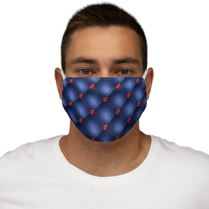 Tufted Blue with Red Gems - Snug-Fit Polyester Face Mask