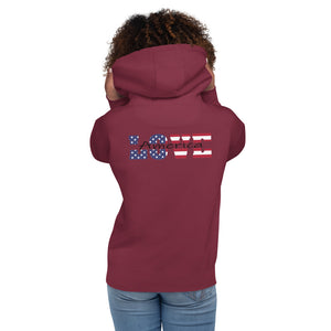 Love America (Print on Back) - Premium Unisex Hoodie